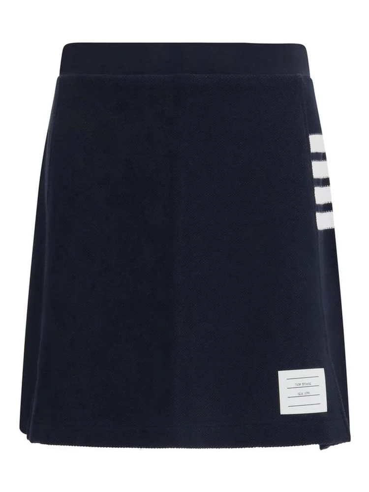 Blue Cotton Mini Skirt