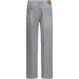 Gray Cotton Straight-Leg Jeans