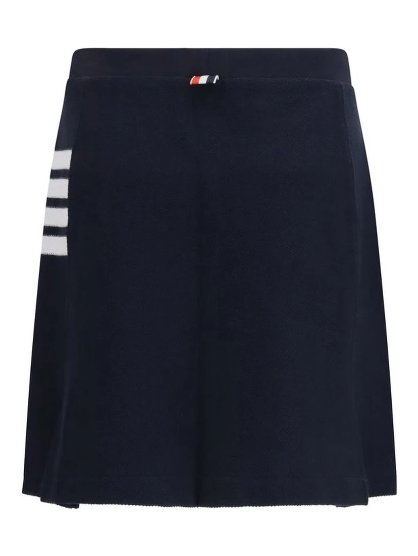 Blue Cotton Mini Skirt