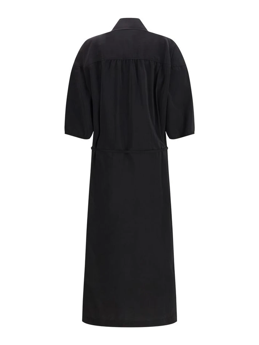 Black Silk Casual Dress