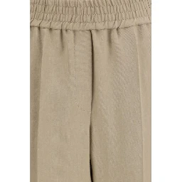 Beige Viscose Casual Pants