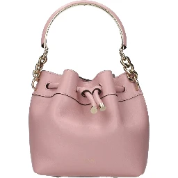 حقيبة يد جلدية وردية