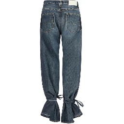 Gray Cotton Straight-Leg Jeans