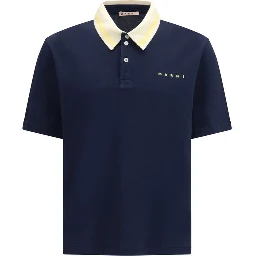 Blue Cotton Polo Shirt