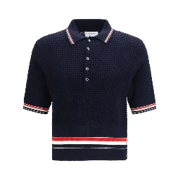 Blue Cotton Polo Shirt