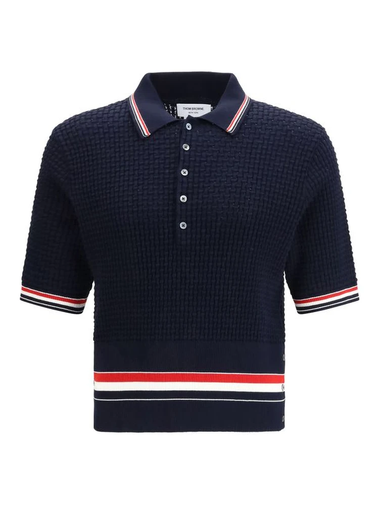 Blue Cotton Polo Shirt