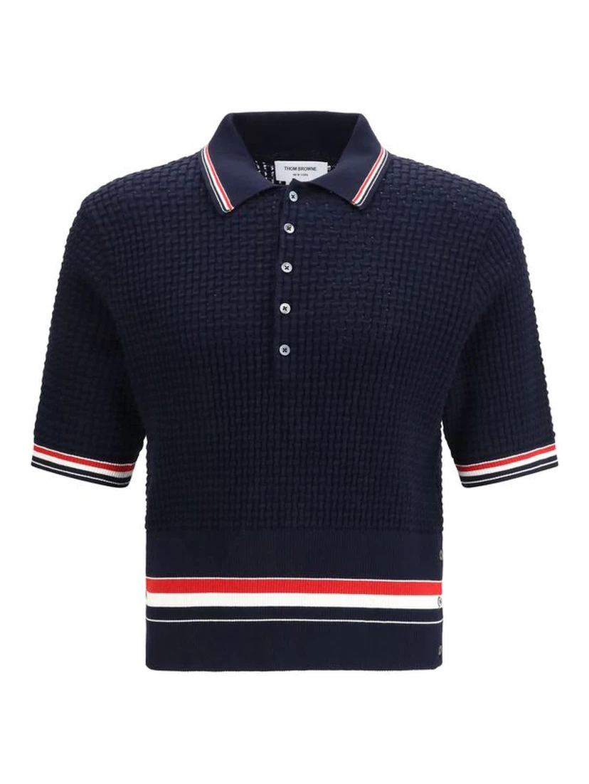 Blue Cotton Polo Shirt