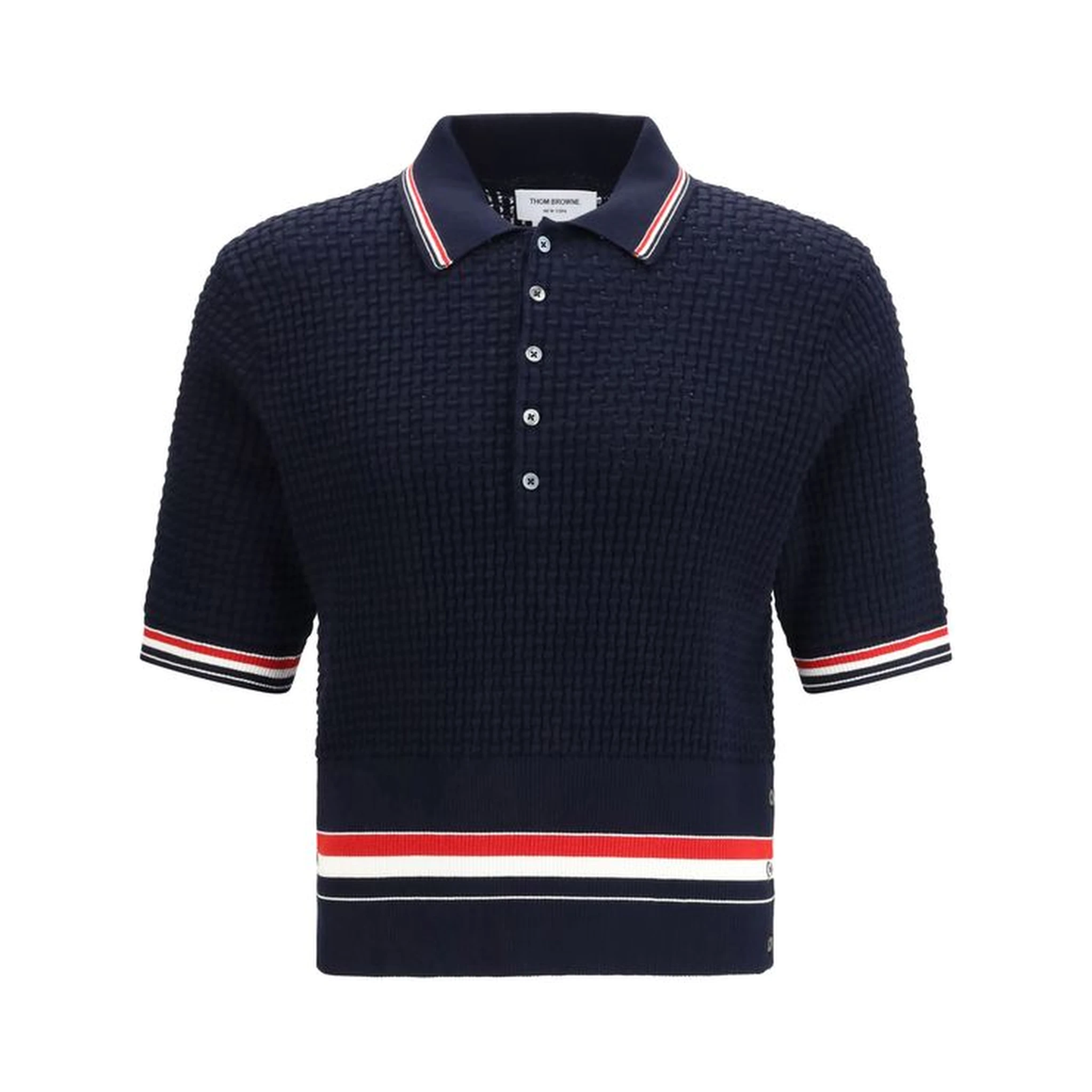 Blue Cotton Polo Shirt