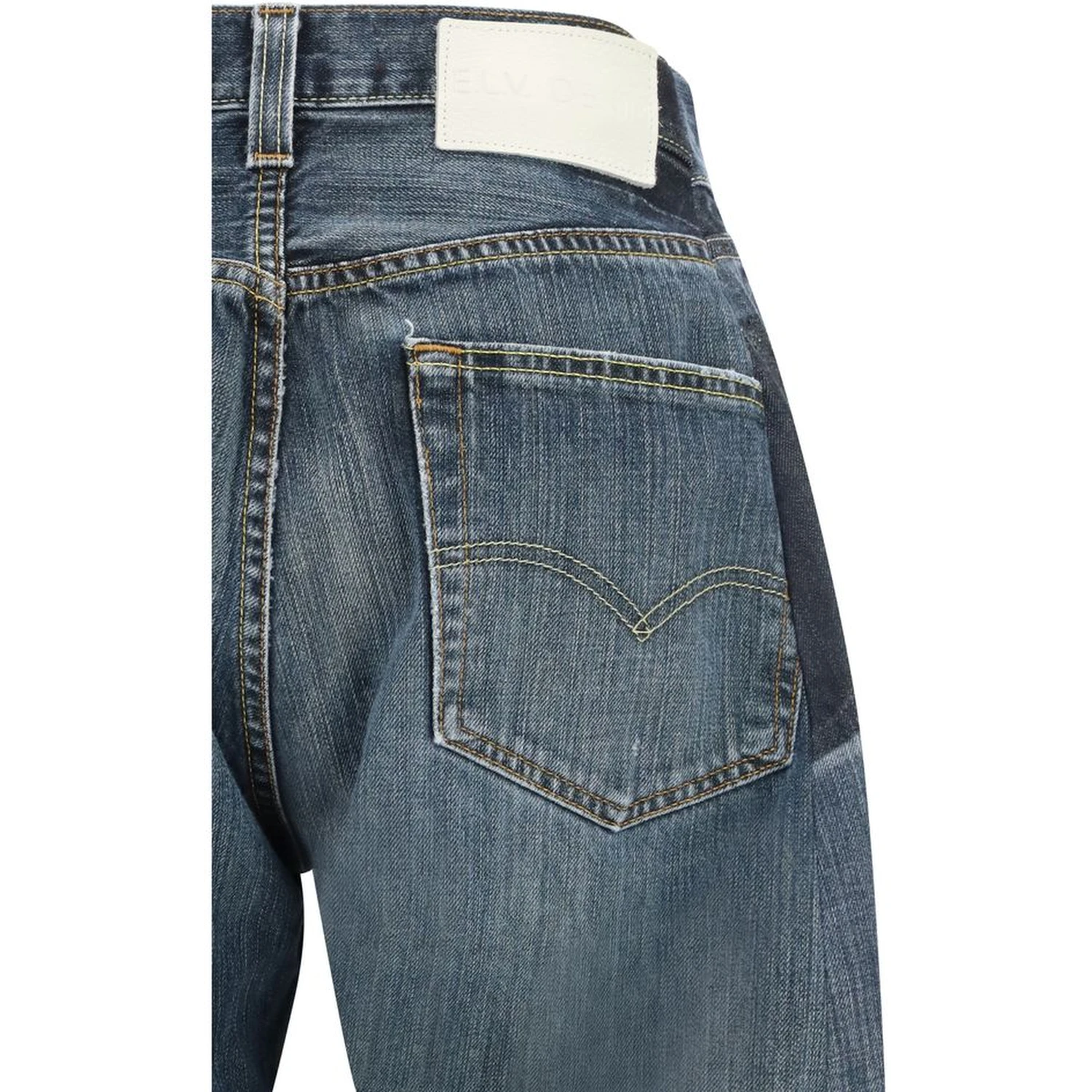 Gray Cotton Straight-Leg Jeans