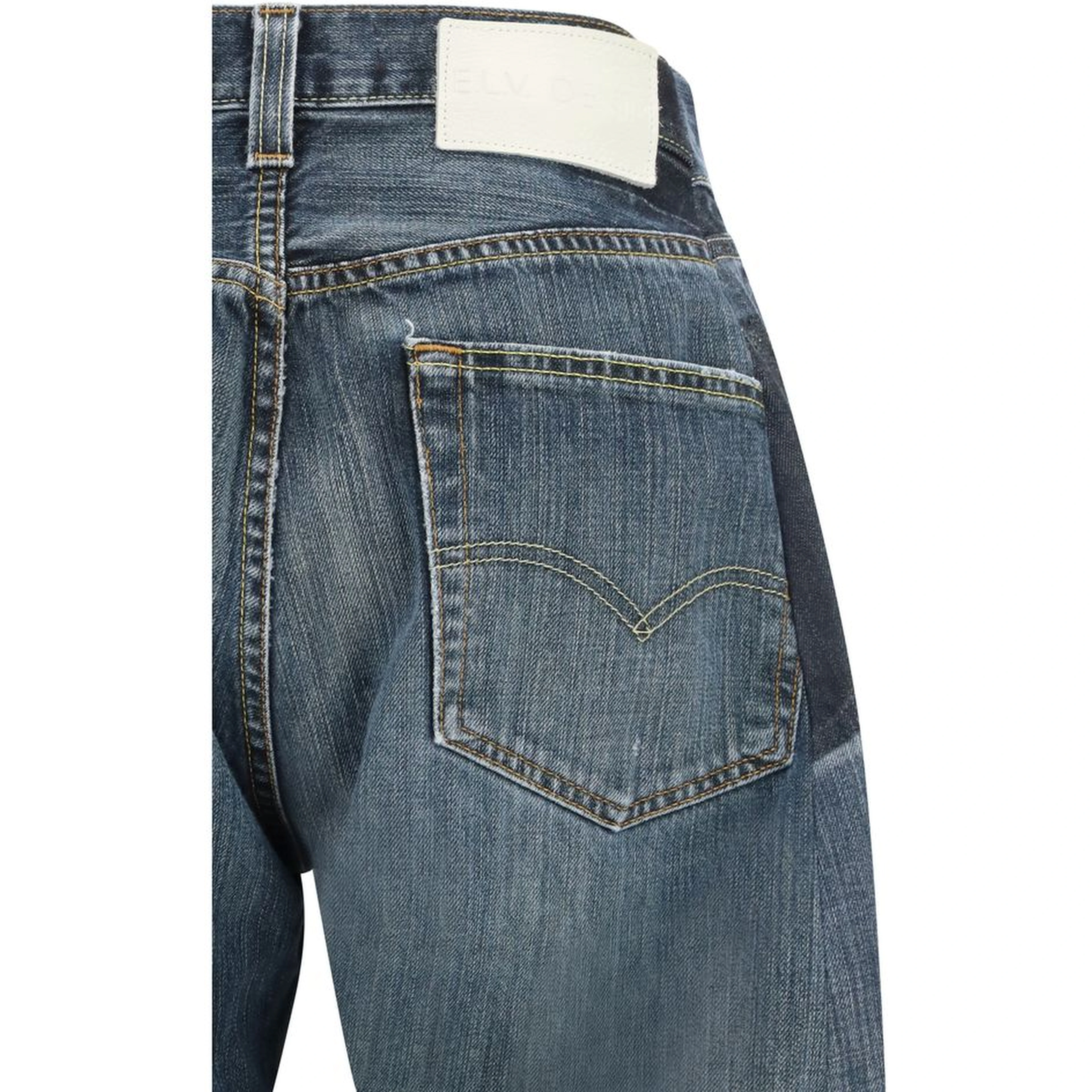 Gray Cotton Straight-Leg Jeans