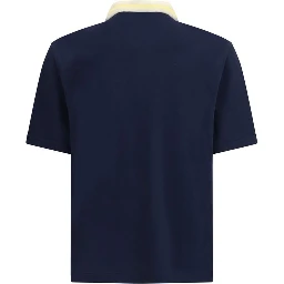 Blue Cotton Polo Shirt