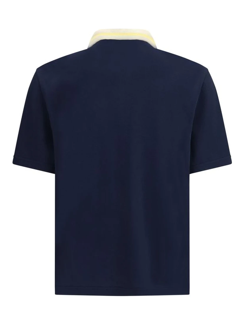 Blue Cotton Polo Shirt