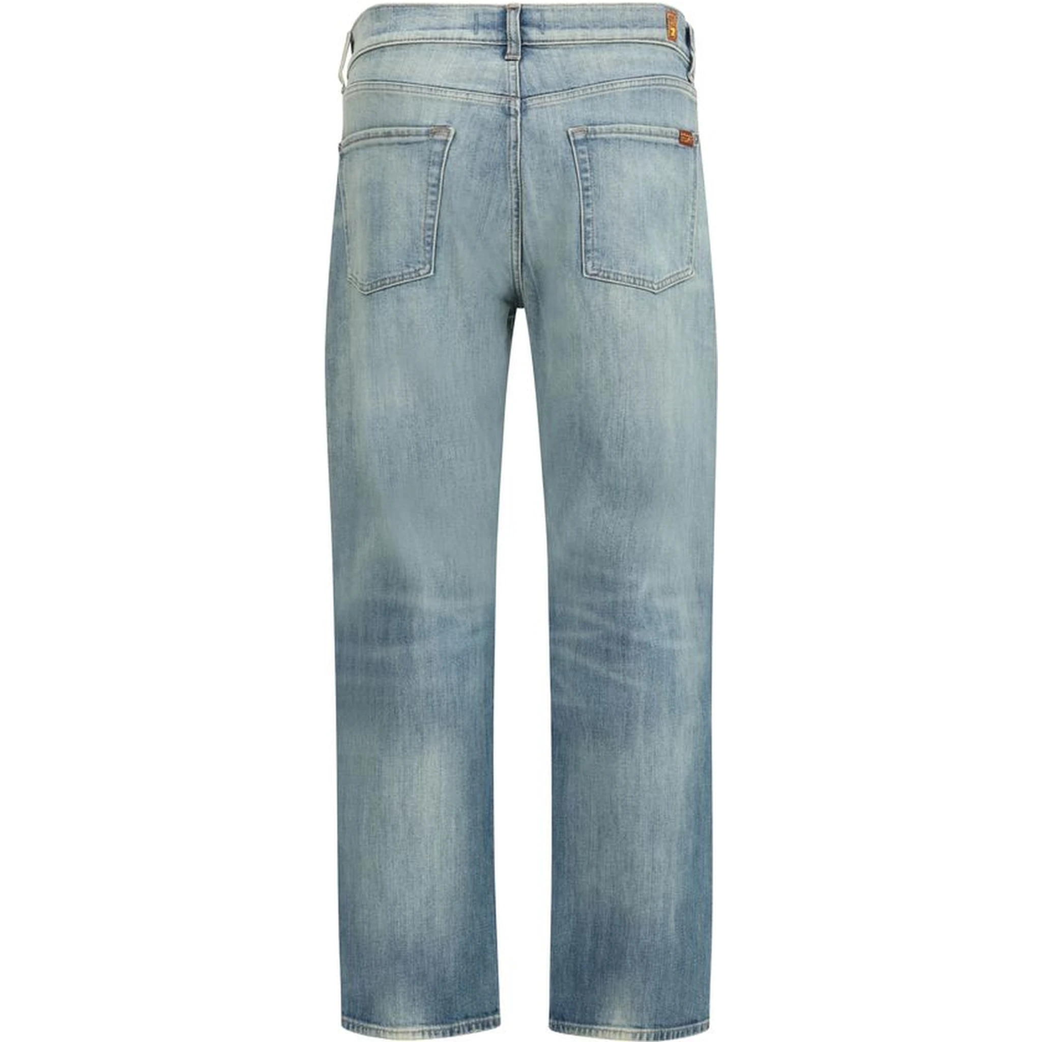 بنطلون جينز أزرق قطني بقصة مريحة