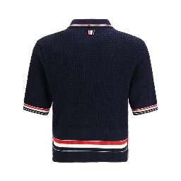 Blue Cotton Polo Shirt