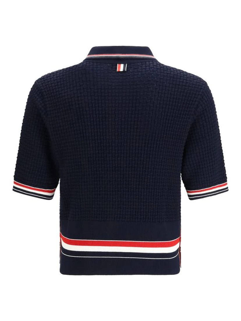 Blue Cotton Polo Shirt