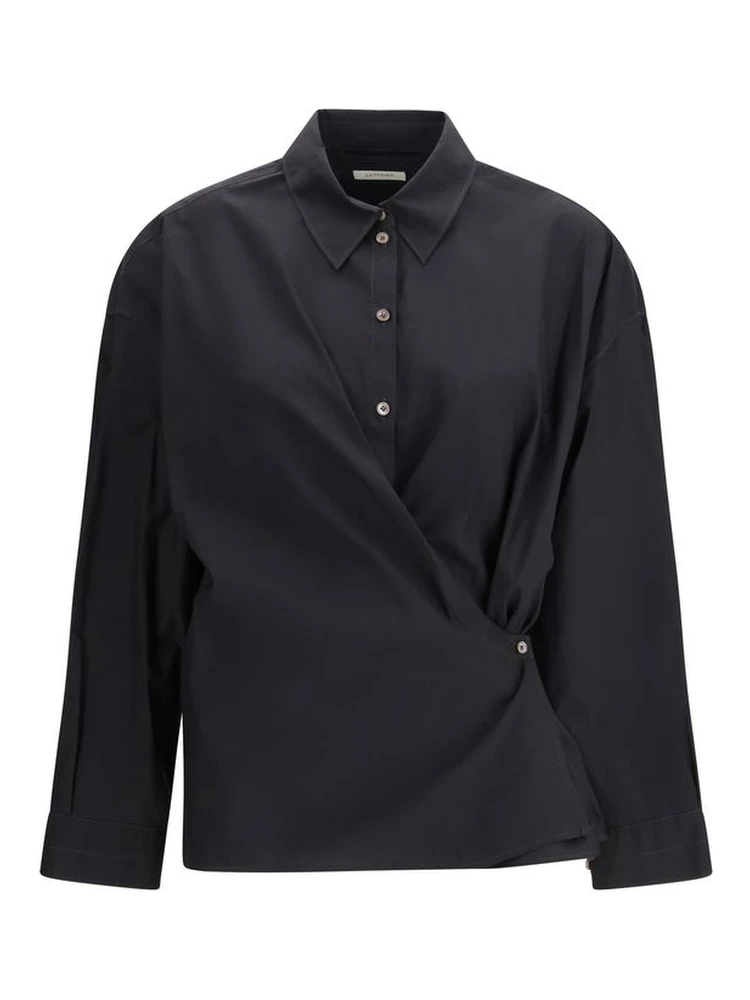 Black Cotton Dress Shirt