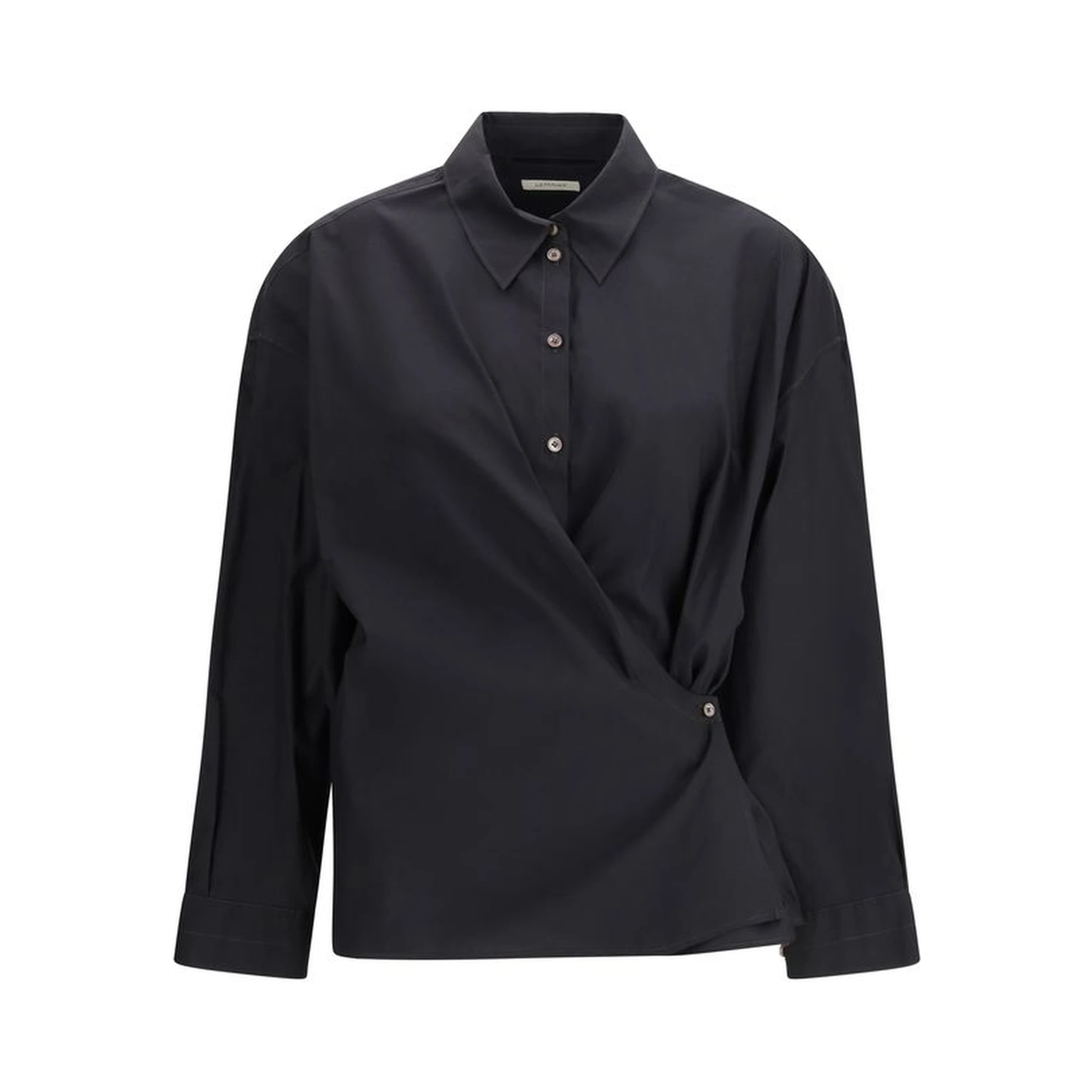 Black Cotton Dress Shirt