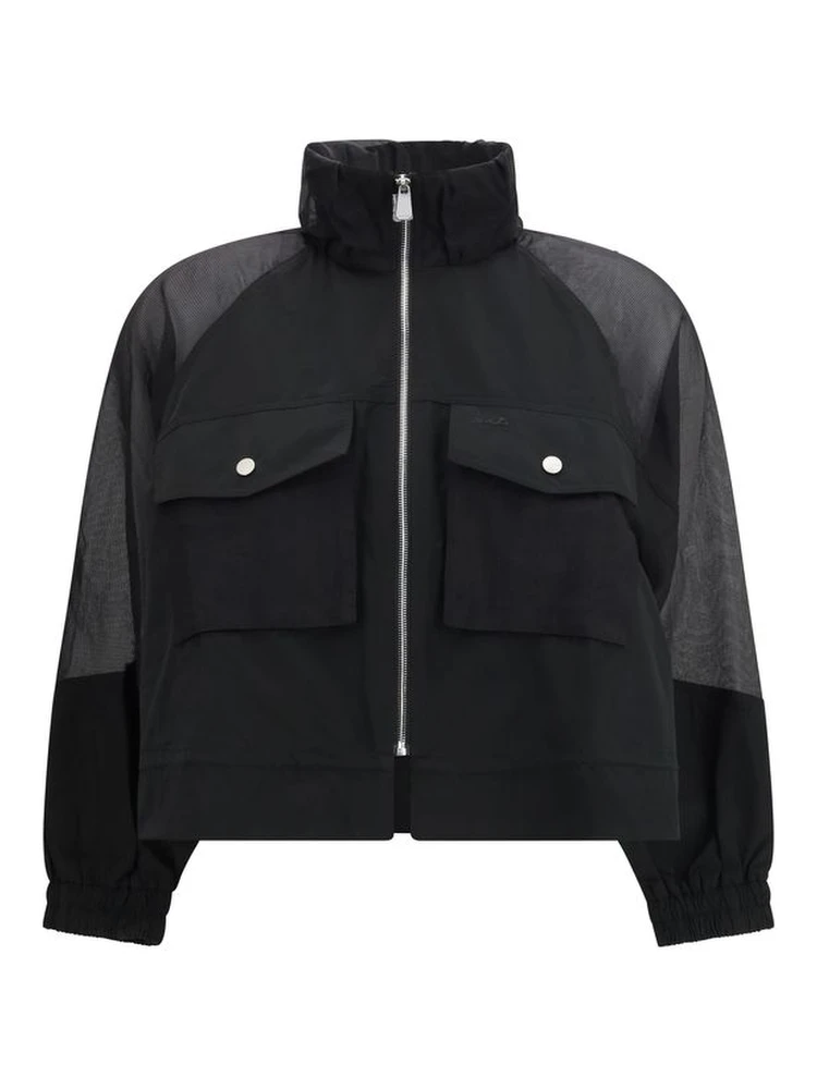 جاكيت خارجي من البوليستر الأسود