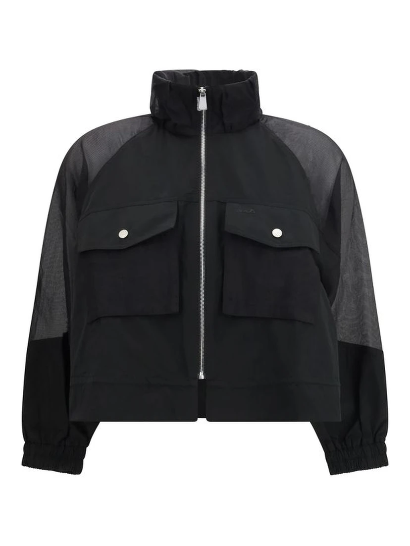 جاكيت خارجي من البوليستر الأسود