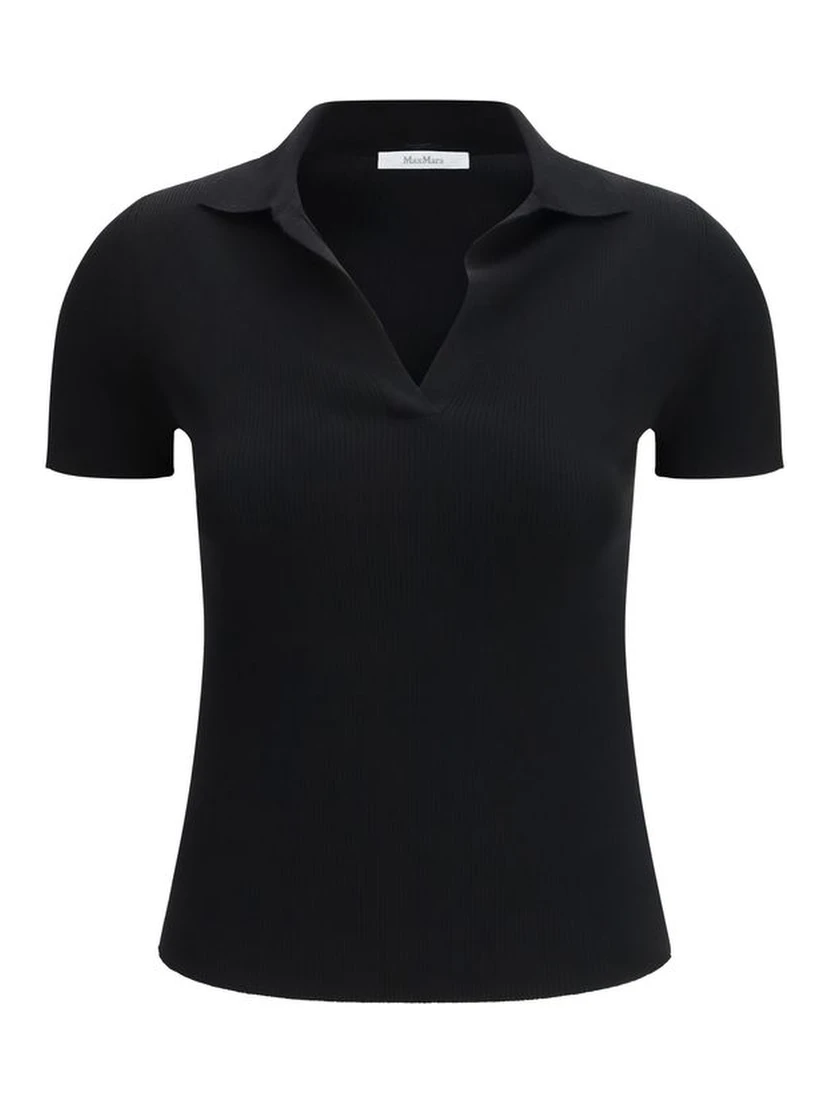 قميص أسود من الصوف بنقشة مميزة