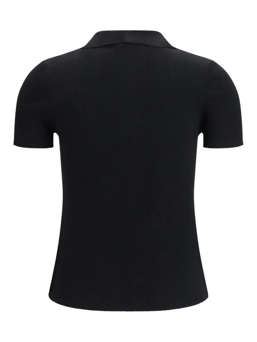 قميص أسود من الصوف بنقشة مميزة