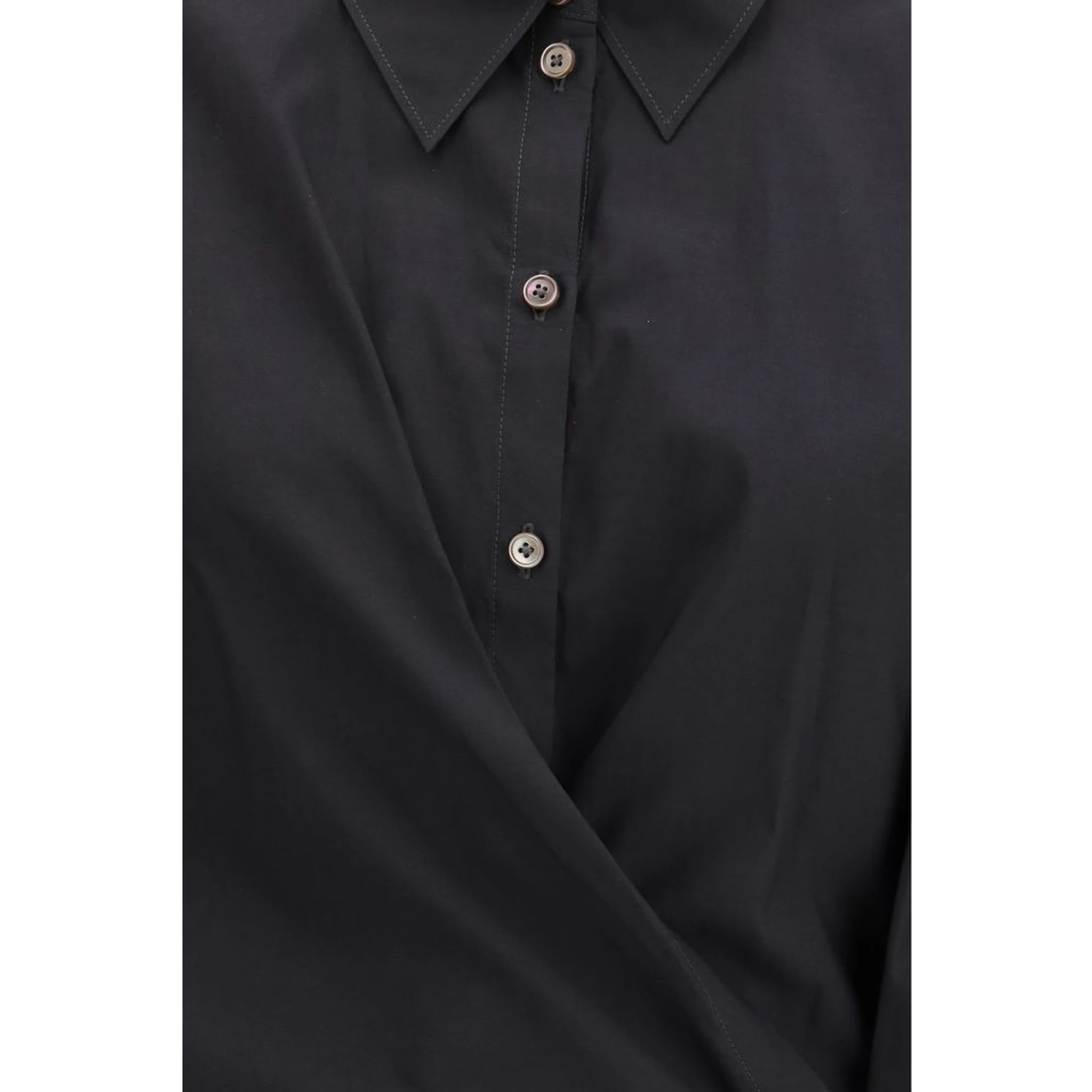 Black Cotton Dress Shirt