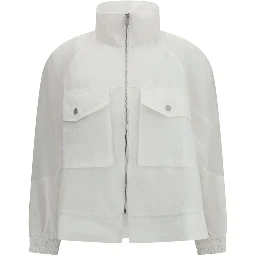 جاكيت خارجي أبيض من البوليستر