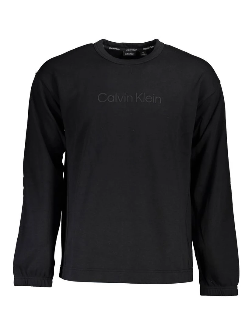 Black Cotton Men Sweatshirt