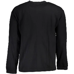 Black Cotton Men Sweatshirt
