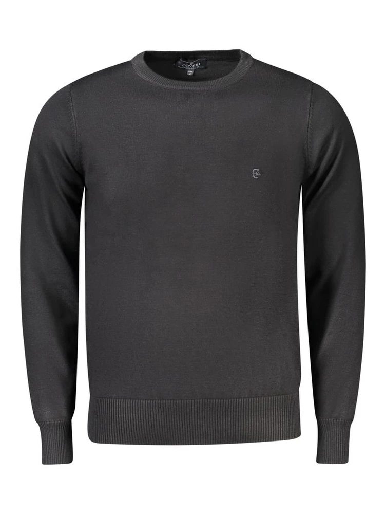 Black Viscosa Mens Sweater
