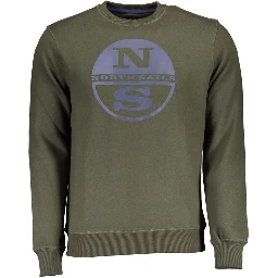 Green Cotton Men Sweater