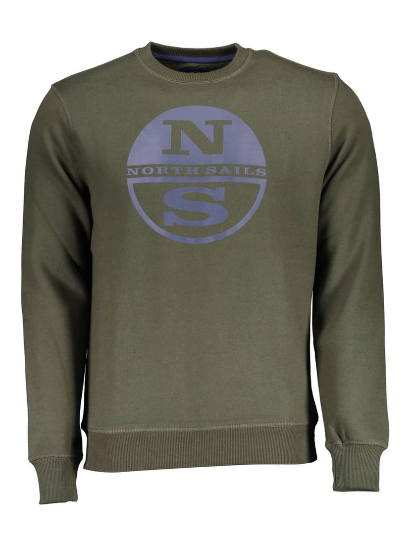 Green Cotton Men Sweater