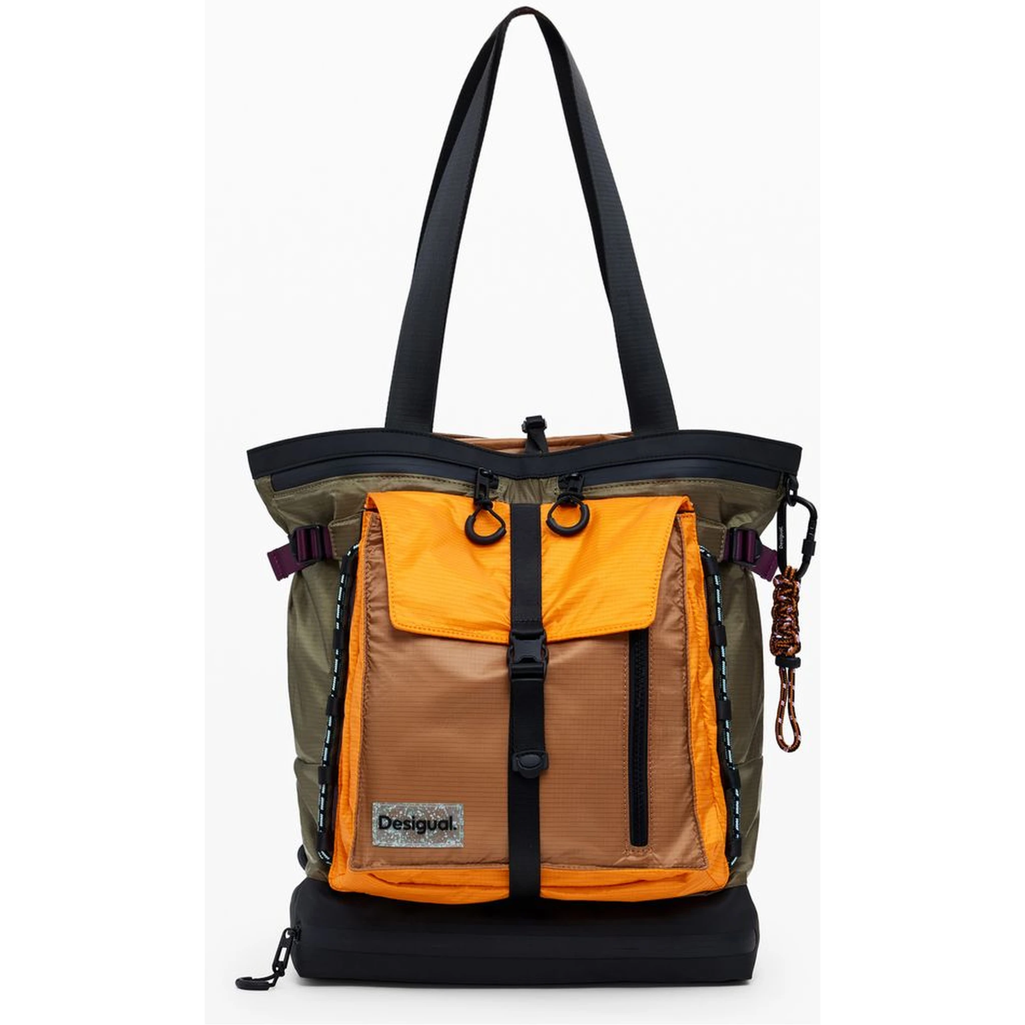 Green Polyester Women Backpack