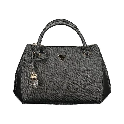 Black Polyurethane Women Handbag