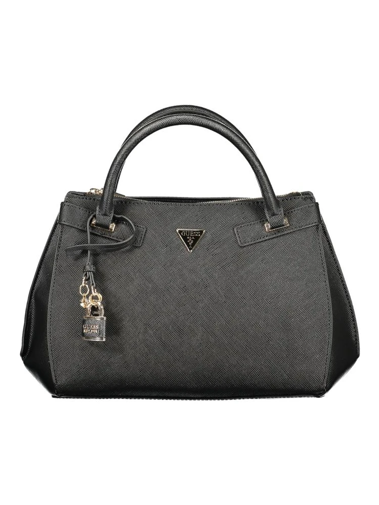Black Polyurethane Women Handbag