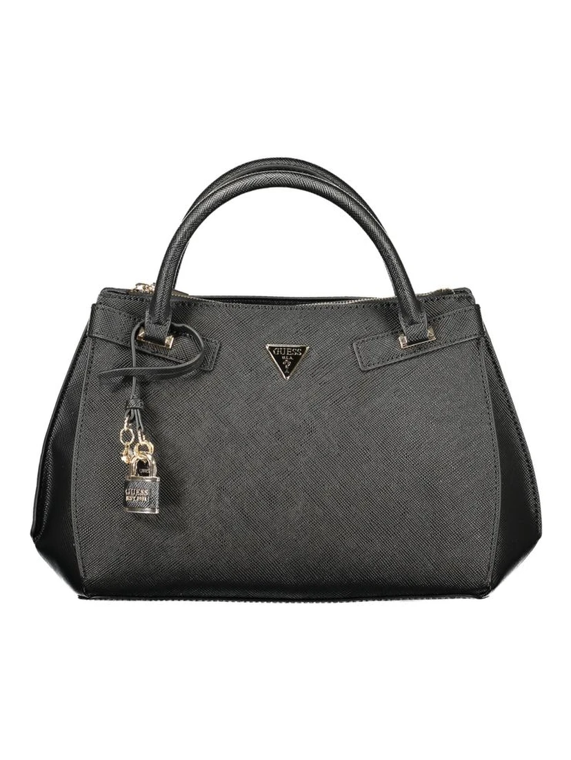Black Polyurethane Women Handbag
