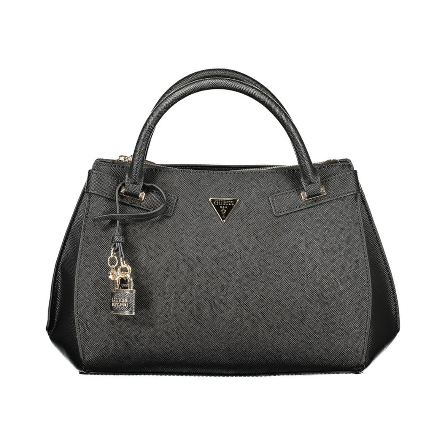 Black Polyurethane Women Handbag