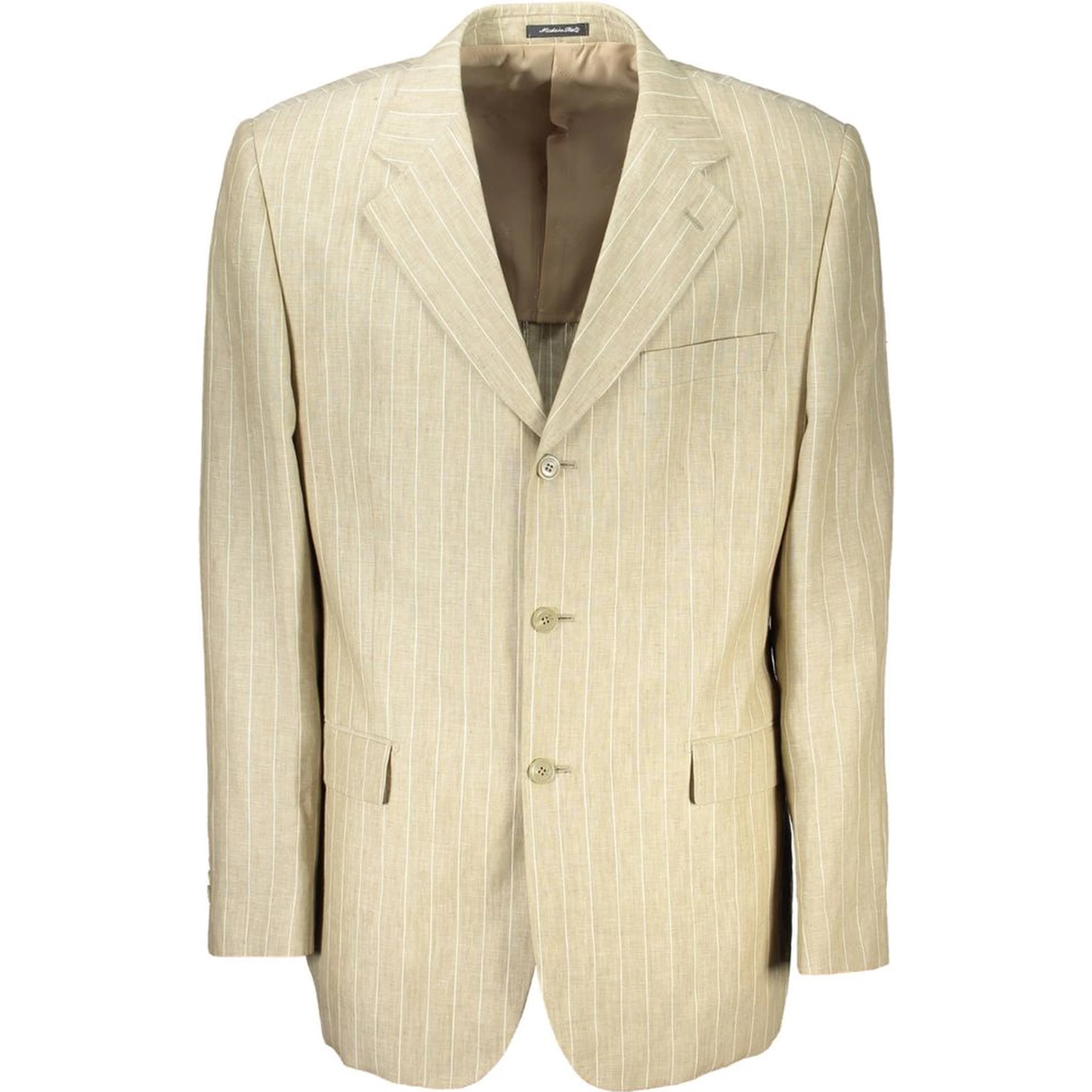 Beige Polyester Mens Suit Jacket