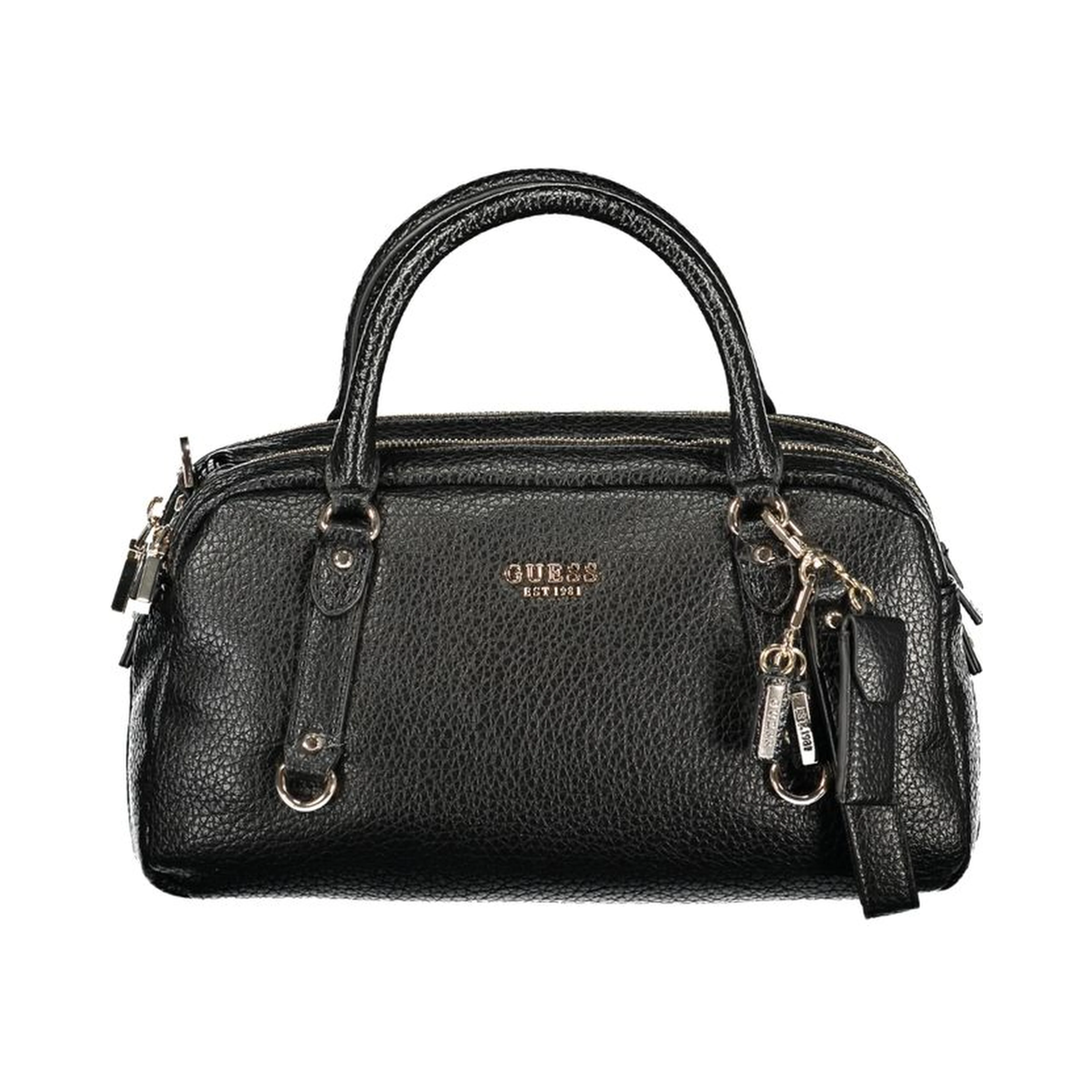 Black Polyurethane Women Handbag