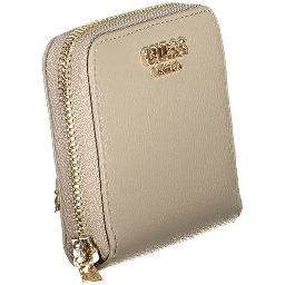 Beige Polyurethane Women Wallet