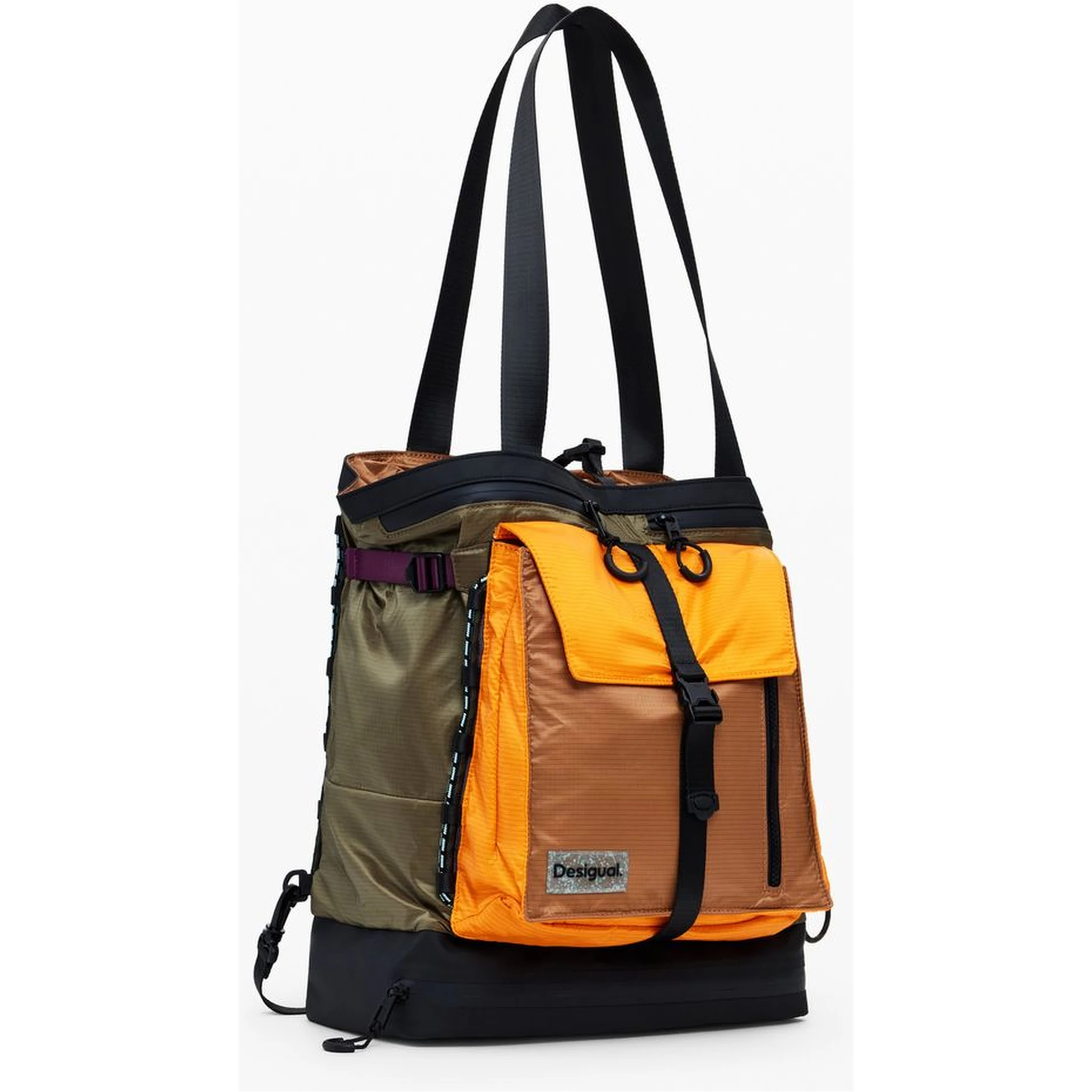 Green Polyester Women Backpack