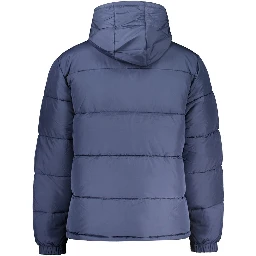 Blue Polyester Men Jacket