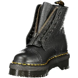 Black Leather Unisex Ankle Boot