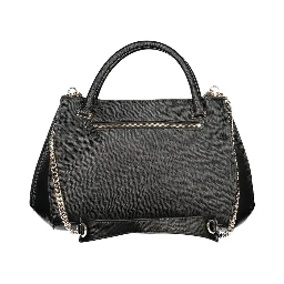 Black Polyurethane Women Handbag