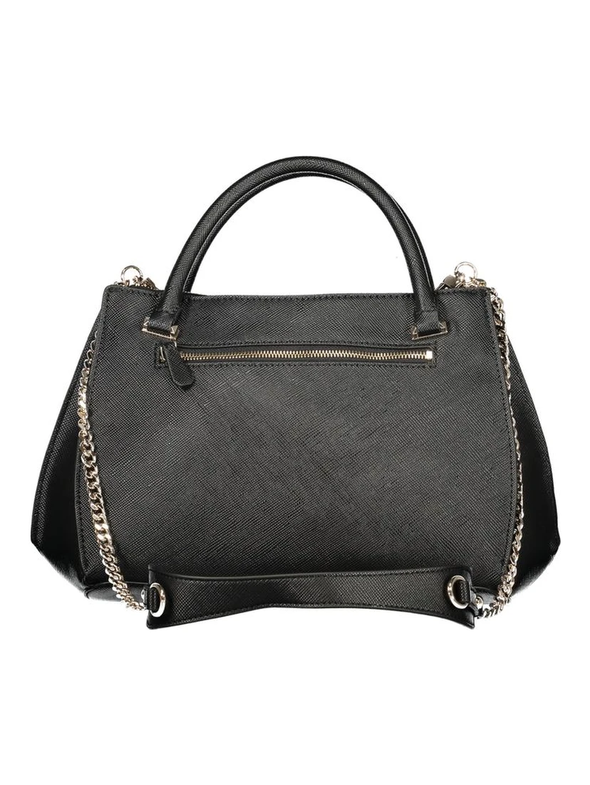 Black Polyurethane Women Handbag