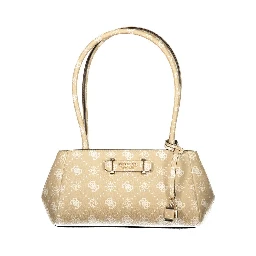 Beige Polyurethane Women Handbag