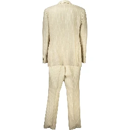 Beige Polyester Mens Suit Jacket