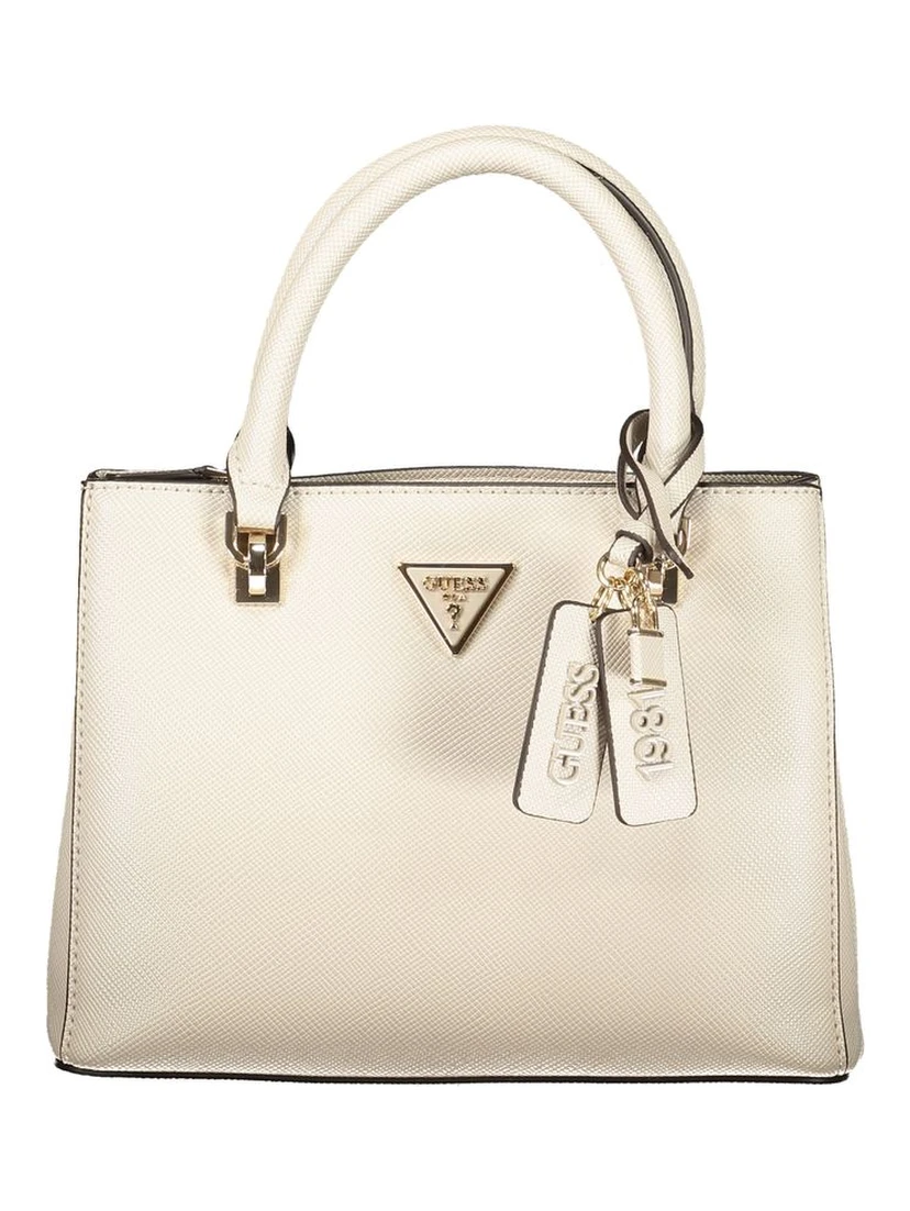 حقيبة يد نسائية من البولي يوريثان البيج