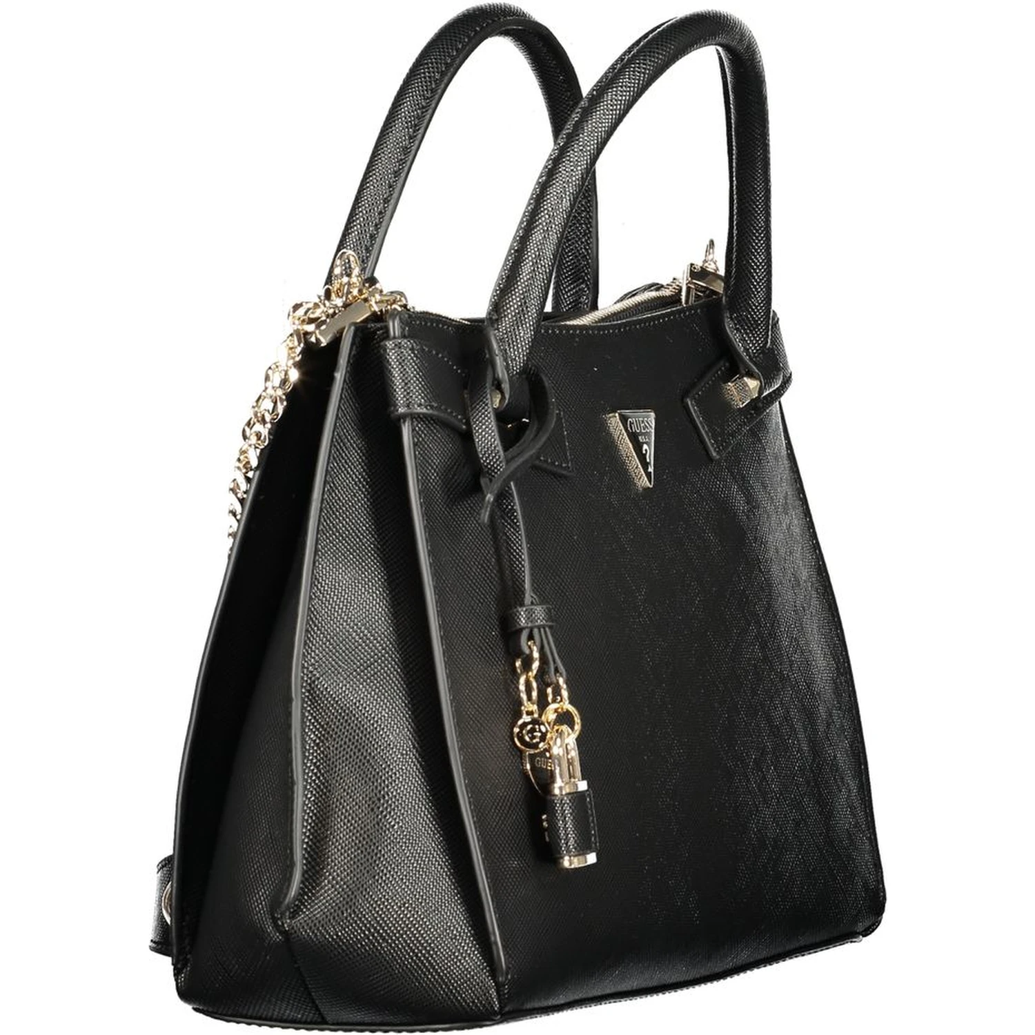 Black Polyurethane Women Handbag