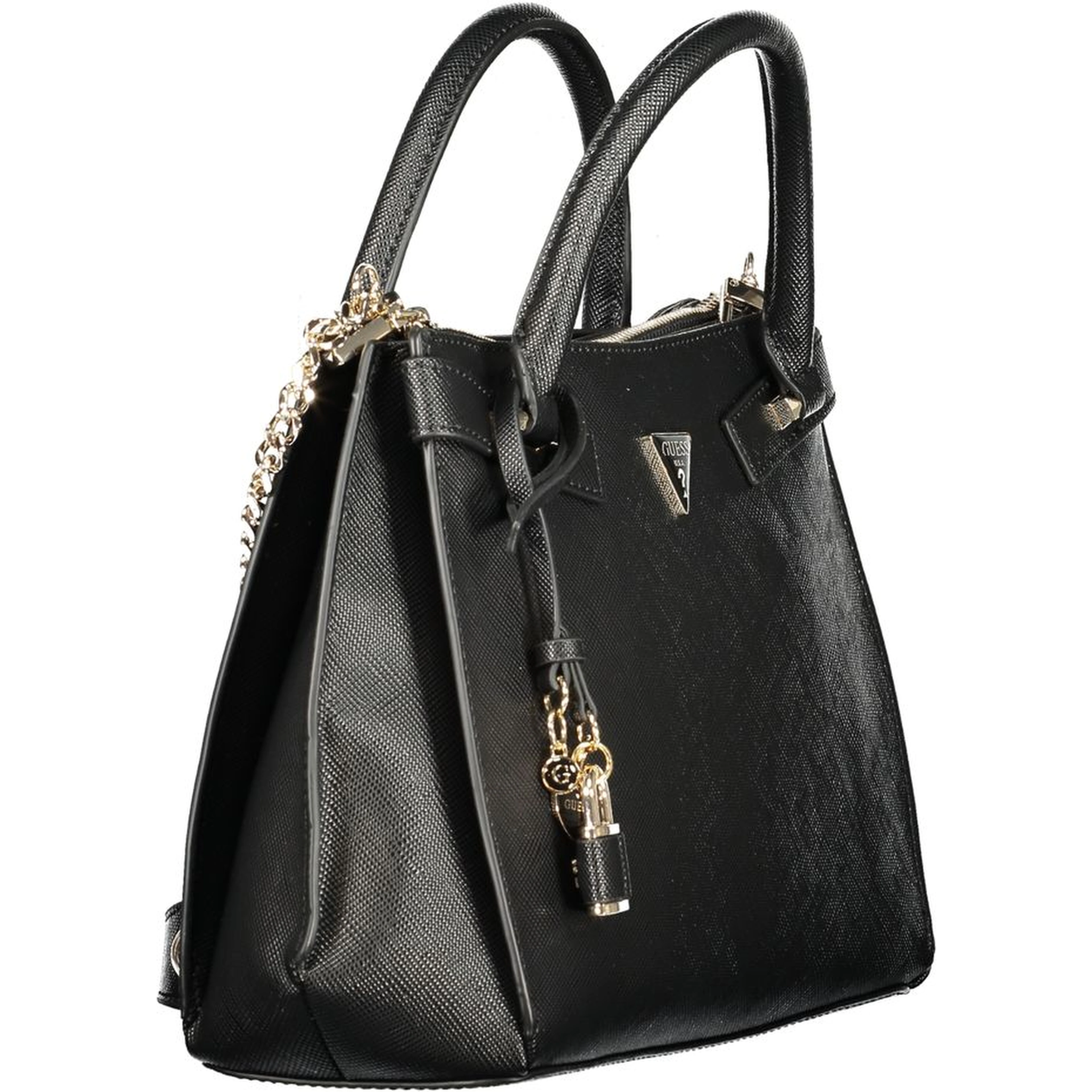 Black Polyurethane Women Handbag